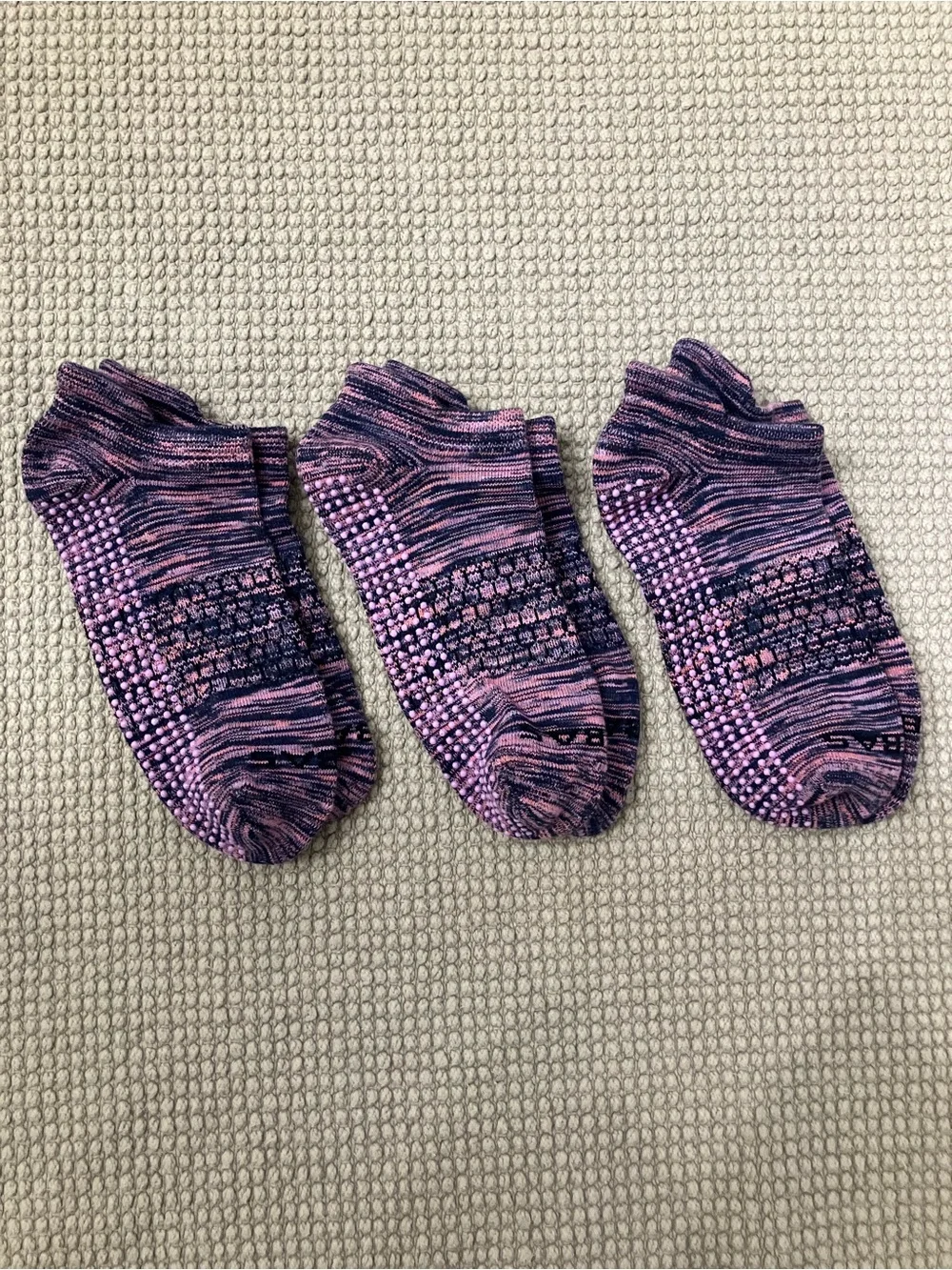 Bombas Ankle Athletic Socks in Purple and Pink Marled 3 pairs bundle
